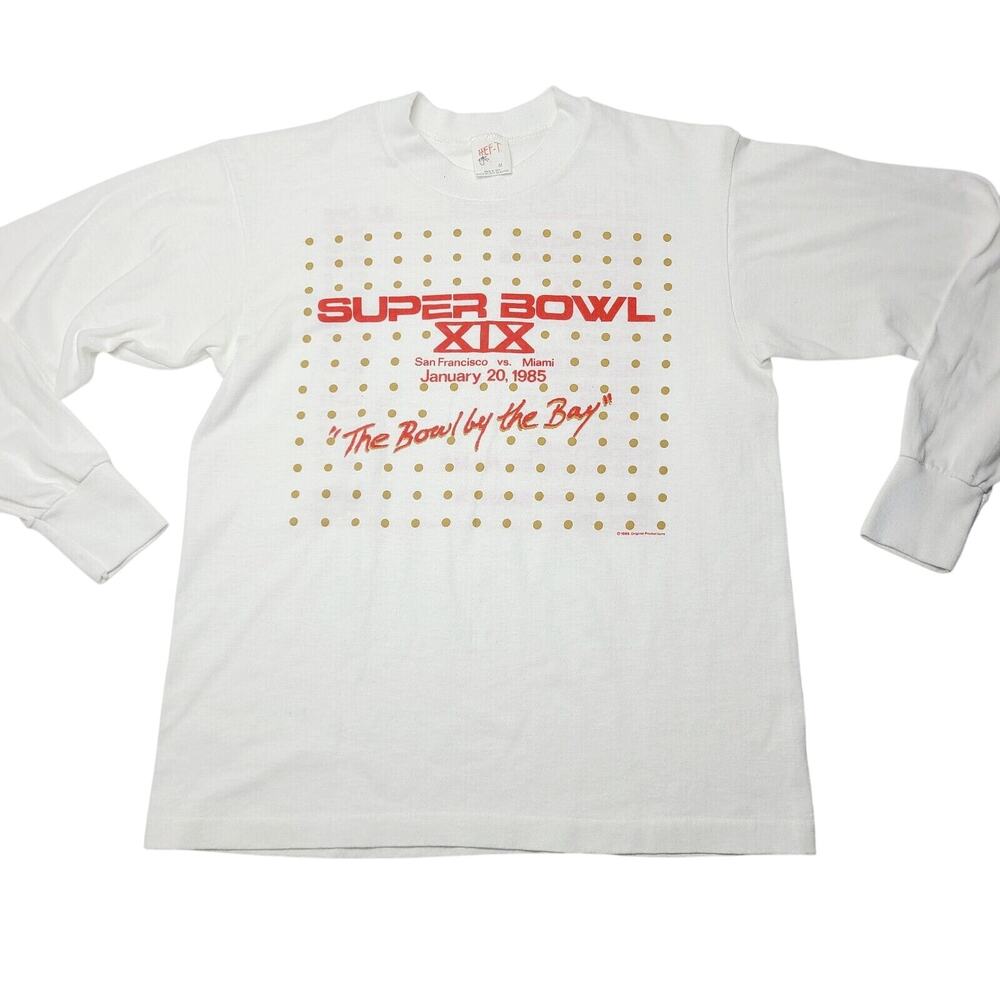 Vintage San Francisco 49ers NFL Super Bowl Long Sleeve T-Shirt 1985 Men's Medium